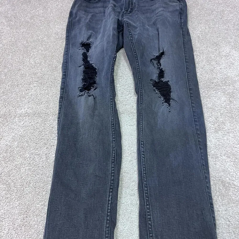 Hollister Skinny Jeans Men’s Black Distressed Pockets Size 29x30